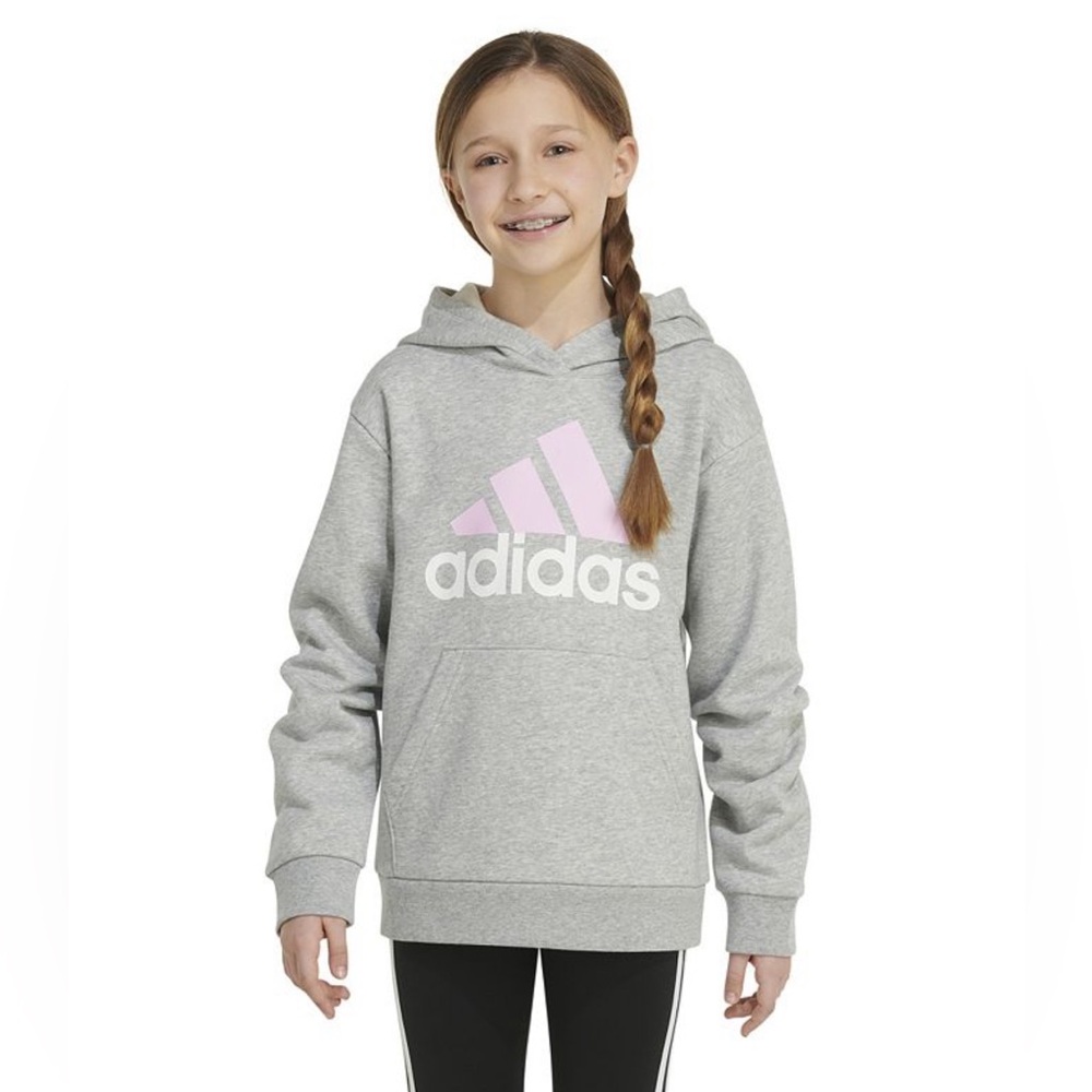 ADIDAS
Big Girls Long Sleeve Essential Sportswear Logo Heather Hoodie Sz 10/12